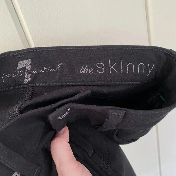 7 for All Mankind, The Skinny, Double Knit Stretch Pants, Black - Picture 5 of 6